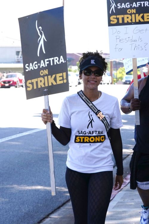 Alexandra Shipp at SAG-AFTRA and WGA Strike in Los Angeles 1