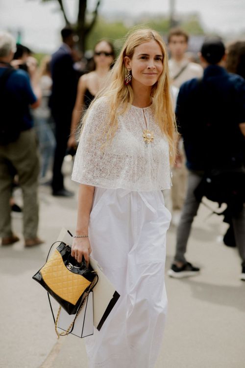 Blanca Miro Scrimeri Arrives at Chanel Fall Winter 23-24 Haute Couture Show in Paris