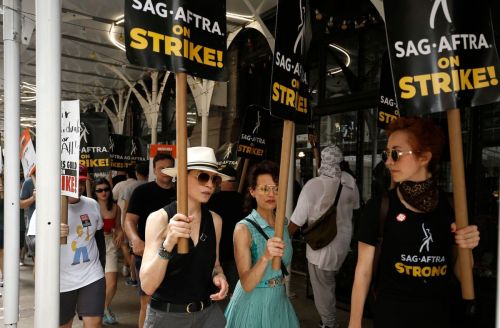 Carla Gugino at SAG-AFTRA Actors Union Strike