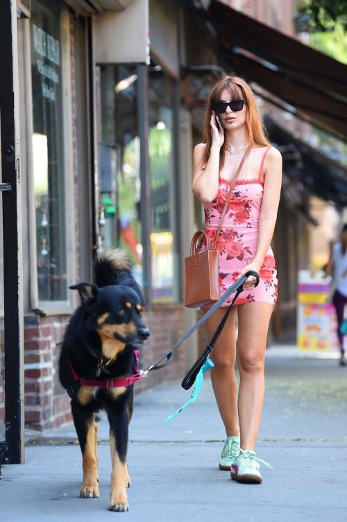 Emily Ratajkowski Takes a Stroll with Her Dog in New York 2