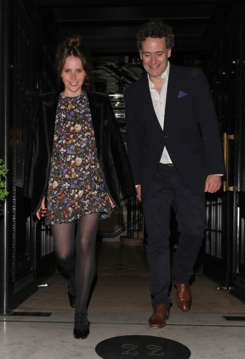 Felicity Jones Floral Dress and Black Stockings at Twenty-Two Hotel 07/10/2023 2