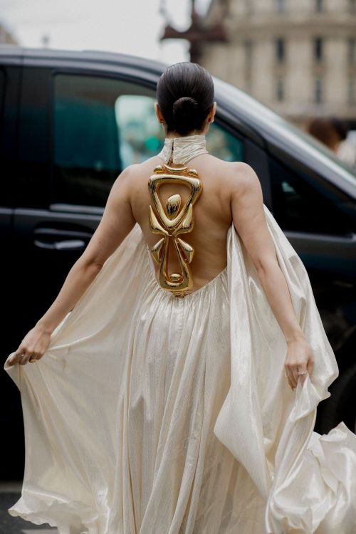 Gessica Kayne Stylish Arrival at Stephane Rolland Haute Couture Show 07/04/2023