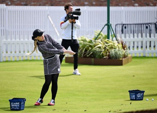 Kathryn Newton Playing at Open Invitational at Royal Liverpool Golf Club 07/16/2023 3