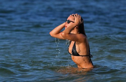 Kimberley Garner in a Black Bikini at Saint Tropez 4