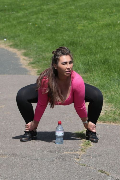 Lauren Goodger Workout at a Park in Essex 3