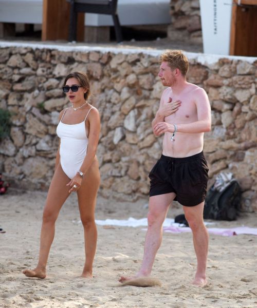 Michele Lacroix in White Swimsuit, Kevin De Bruyne at Ibiza Beach Club 07/12/2023 5