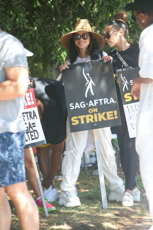 Vanessa Hudgens at SAG Strike in Burbank 1