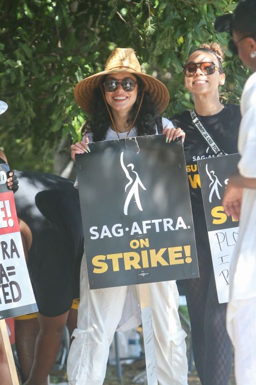 Vanessa Hudgens at SAG Strike in Burbank 5