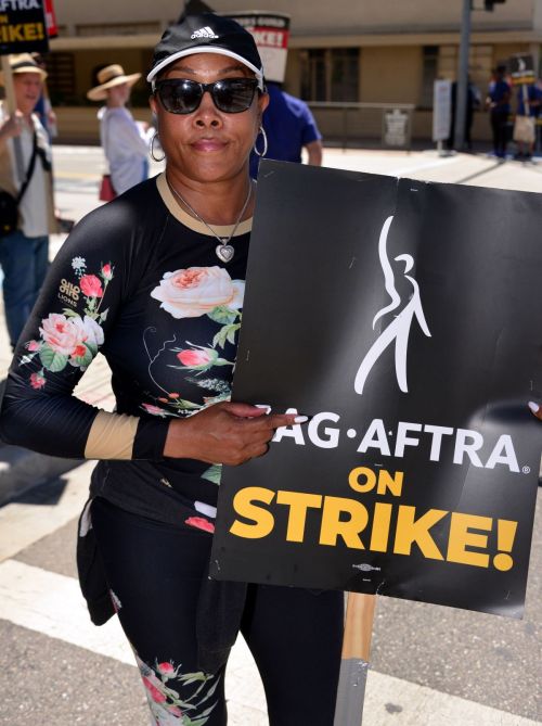 Vivica A. Fox at Picket Lines Outside Warner Bros Studios 4