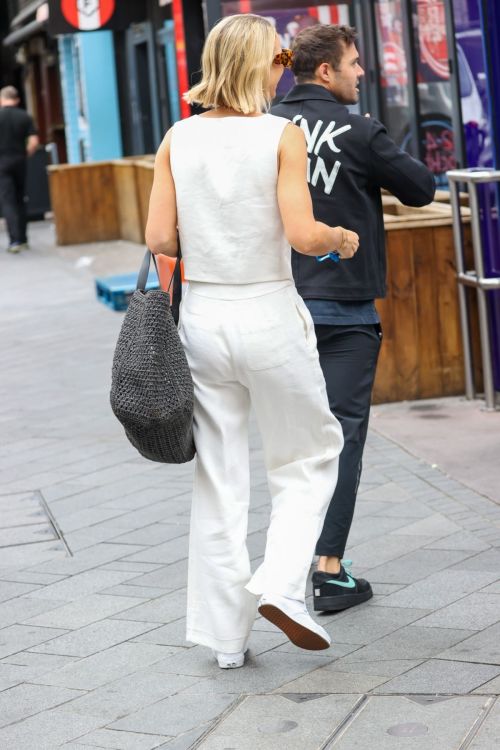 Vogue Williams and Spencer Matthews rock white outfits at Global offices, London 07/14/2023 1