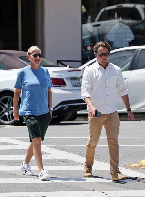 Ellen DeGeneres spotted leaving a restaurant with a friend 1