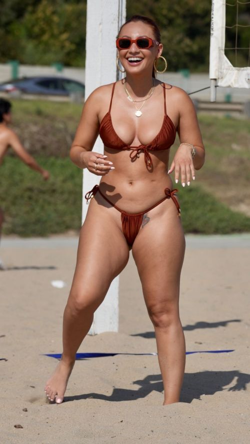 Francia Raisa in Bikini Playing Volleyball 5