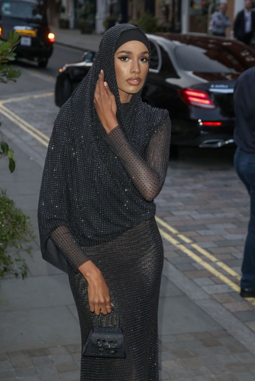 Ikram Abdi Omar Arrives at British Vogue x Self-Portrait Summer Party in London 1