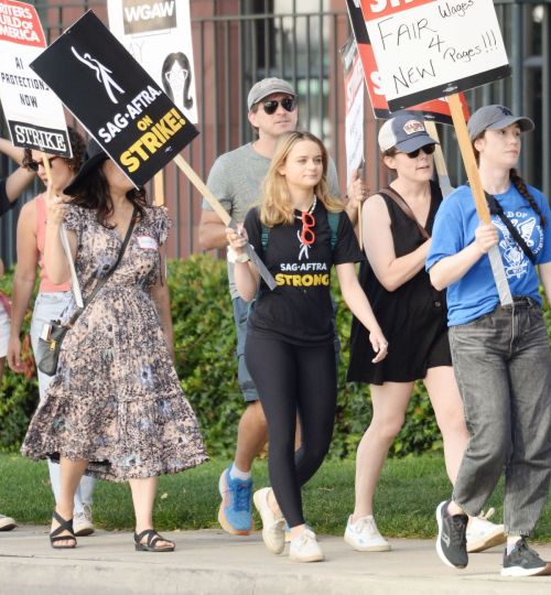 Joey King at WGA Strike at Disney Studio in Burbank 08/04/2023