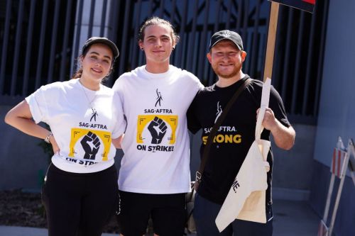 Mary Mouser at SAG-AFTRA and WGA Strike in Los Angeles 1