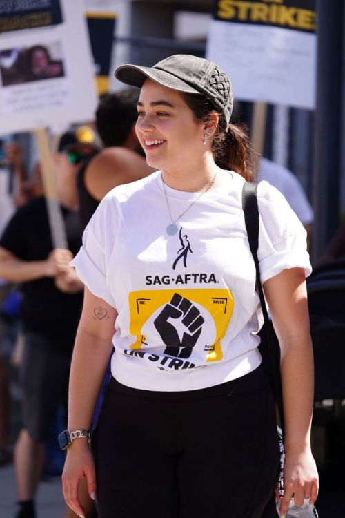 Mary Mouser at SAG-AFTRA and WGA Strike in Los Angeles 5