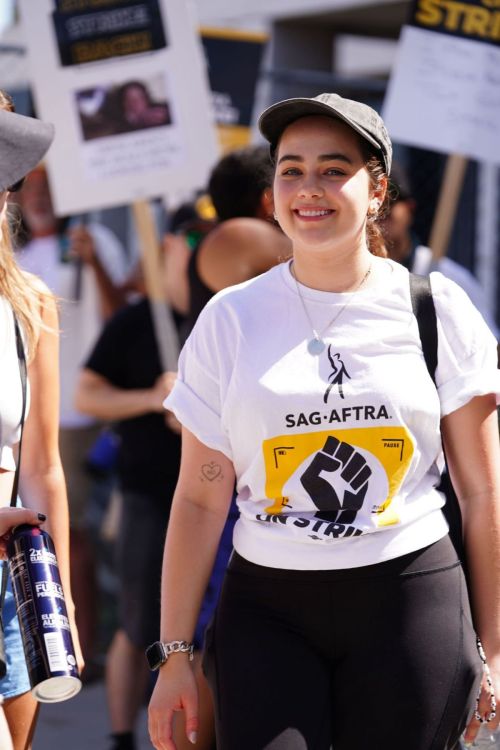 Mary Mouser at SAG-AFTRA and WGA Strike in Los Angeles 6