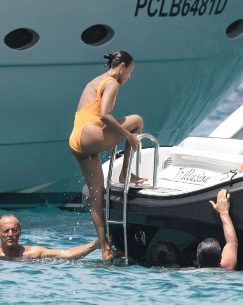 Zoe Saldana in Swimsuit at a Yacht 3