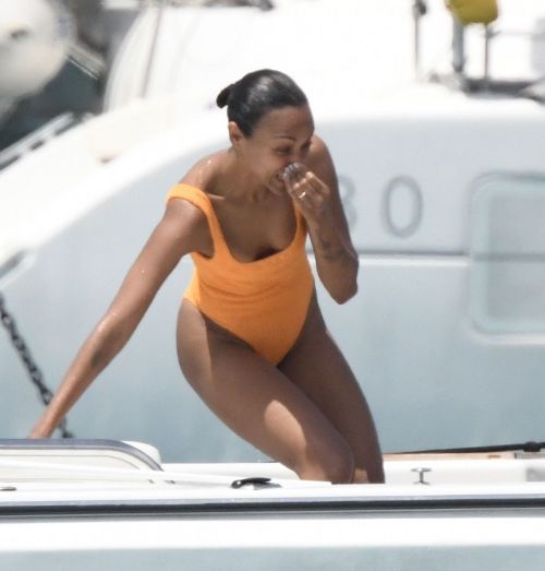 Zoe Saldana in Swimsuit at a Yacht 5