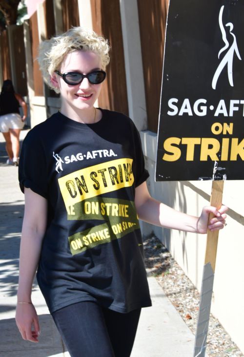 Julia Garner at SAG-AFTRA Strike at Disney Studios in Burbank 09/08/2023