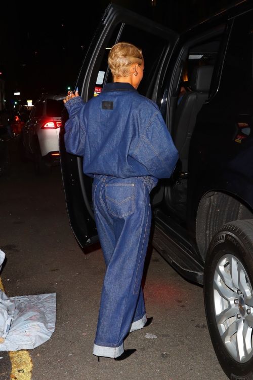 Karrueche Tran Stylish Double Denim Night at NYFW 09/08/2023 3