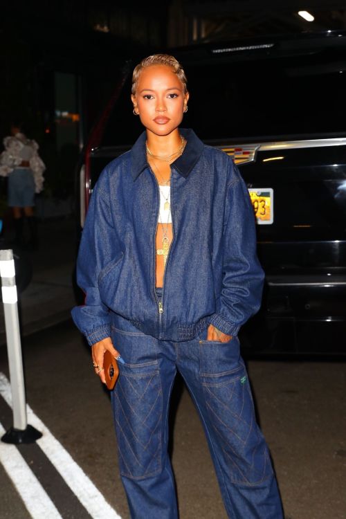 Karrueche Tran Stylish Double Denim Night at NYFW 09/08/2023 4