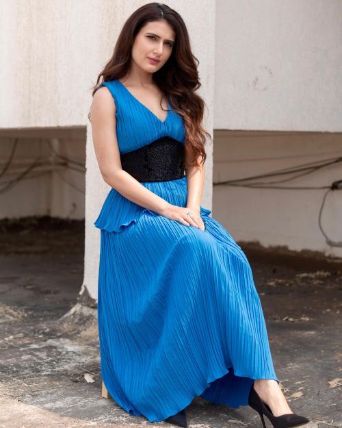 Fatima Sana Shaikh in Moonray Blue Dress & Heels 1