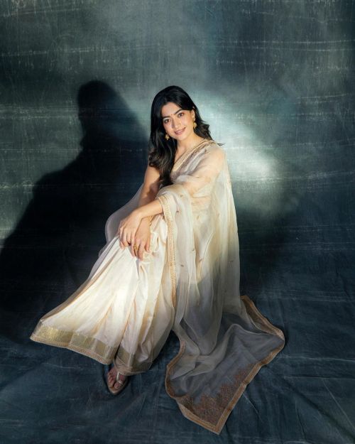 Rashmika Mandanna Dazzles in Saree Photoshoot