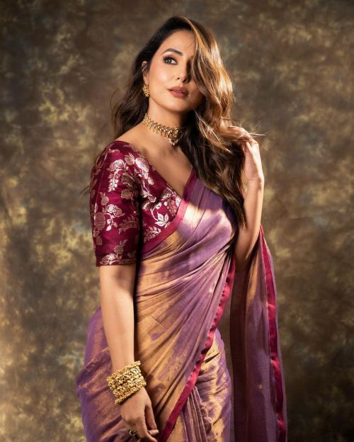 Hina Khan Traditional House Of Urrmi Saree Look 3