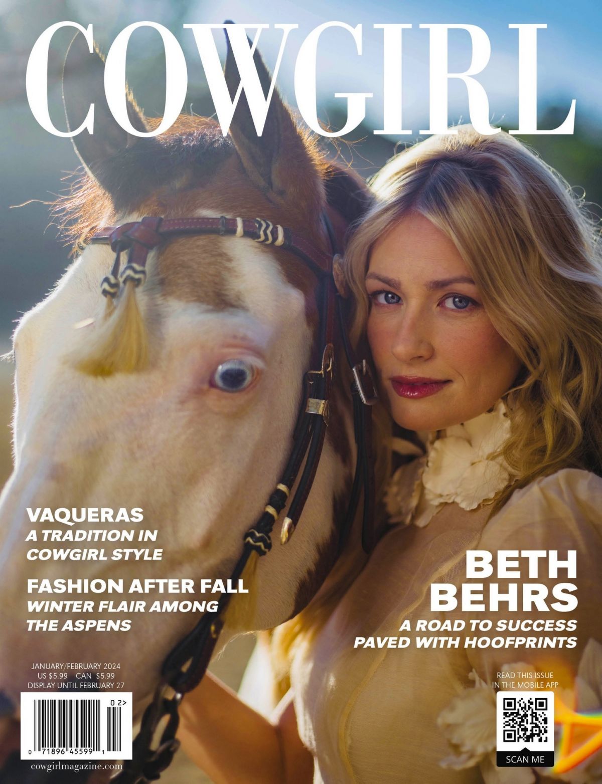 Beth Behrs for Cowgirl Magazine, January-February 2024