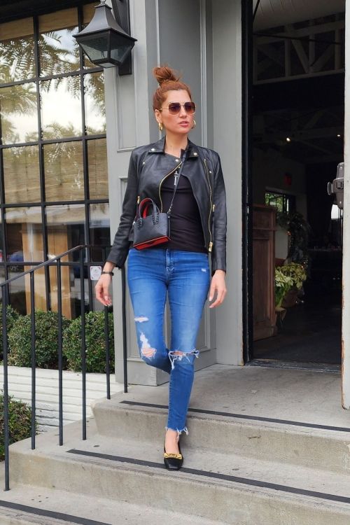 Blanca Blanco in black leather jacket at Gracias Madre 2