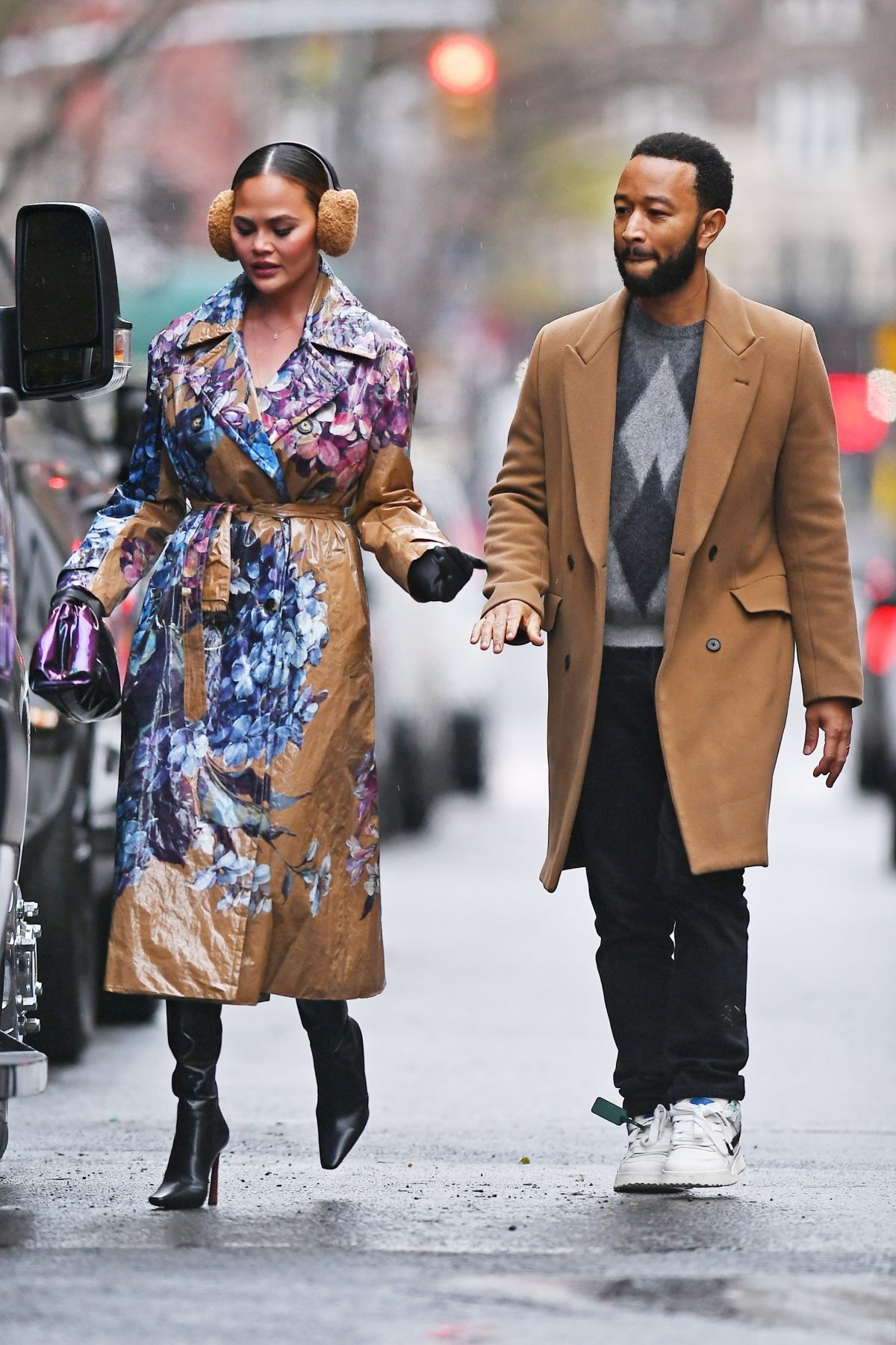 Chrissy Teigen and John Legend at Rockefeller Center, New York