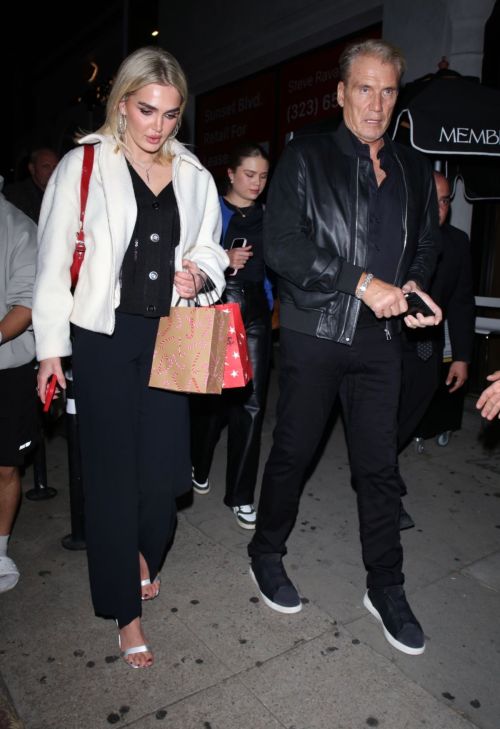 Emma Krokdal & Dolph Lundgren leaves after Dinner Outing Sparks Buzz