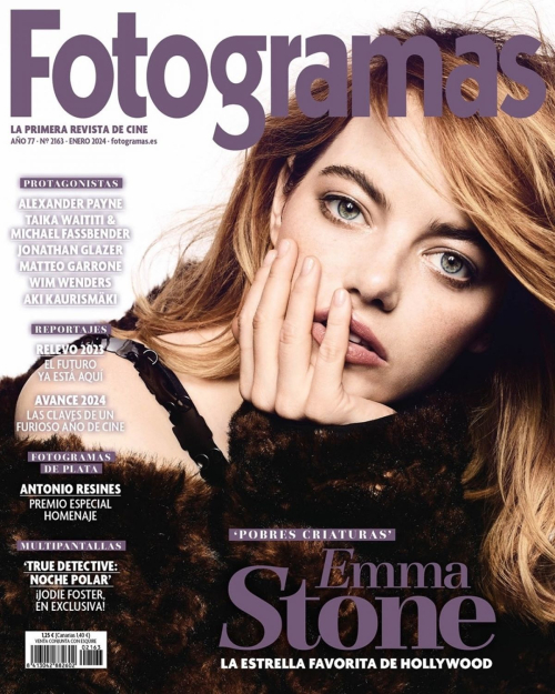 Emma Stone on the Cover of Fotogramas Magazine, January 2024