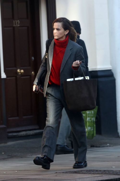 Emma Watson in Suit Pants London Street Style 1