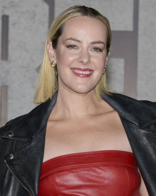 Jena Malone in Red Dress and Black Jacket at Rebel Moon Premiere 4