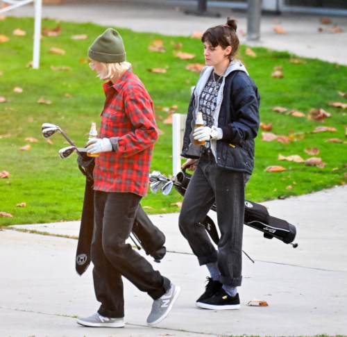 Kristen Stewart and Dylan Meyer Playing Golf, Los Angeles 1