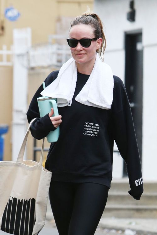 Olivia Wilde in Black Track Suit Exiting Tracy Anderson Gym LA 3