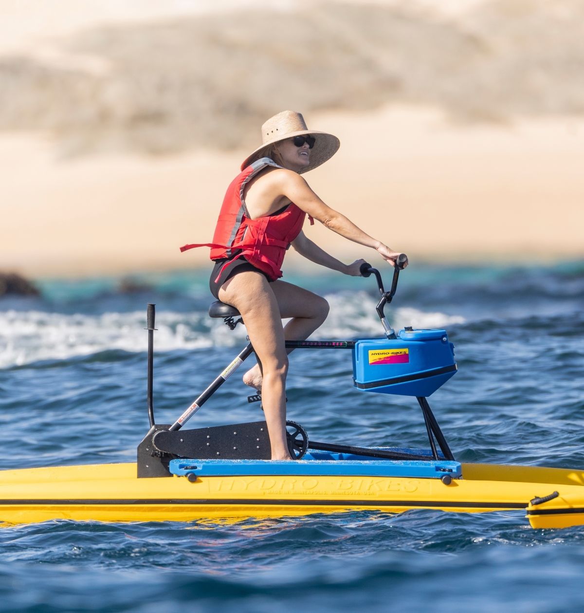 Reese Witherspoon Riding Water Bikes in Cabo San Lucas