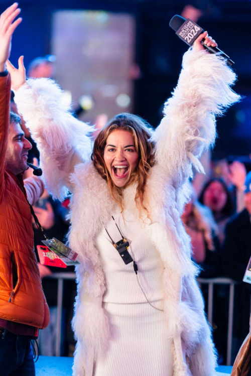 Rita Ora Rehearsing for Dick Clark’s New Year’s Rockin' Eve in Times Square, December 2023