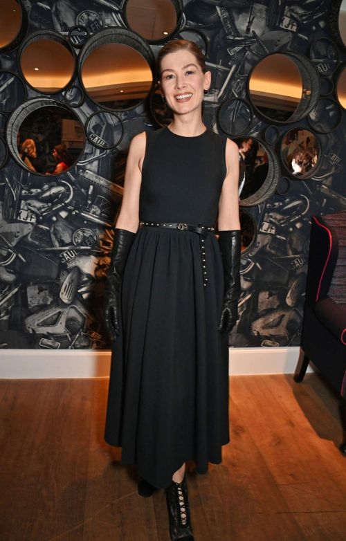 Rosamund Pike in Black Dress at Saltburn Screening in London 1