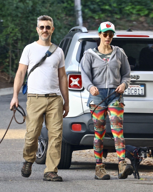 Sarah Silverman and Rory Albanese with Their Dogs in Los Feliz 3