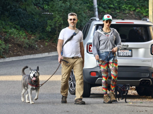 Sarah Silverman and Rory Albanese with Their Dogs in Los Feliz 5