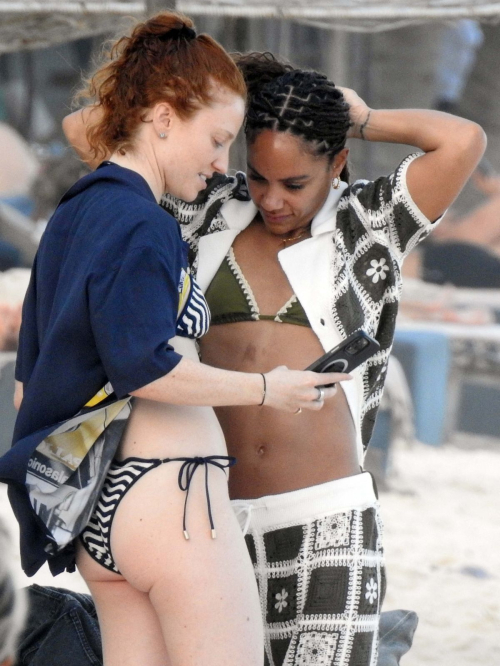 Alex Scott and Jess Glynne in Bikinis on Holiday in Tulum, December 2023