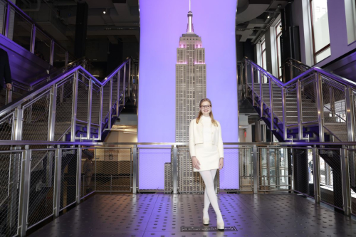 Angourie Rice and Cast of Mean Girls at Empire State Building, January 2024