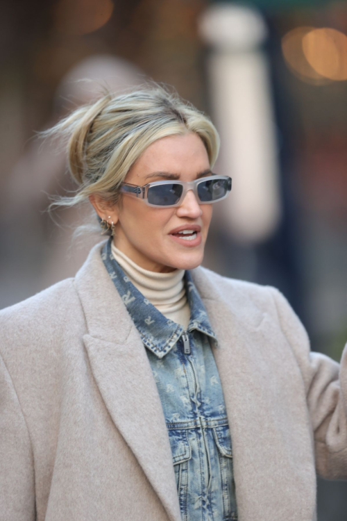 Ashley Roberts in Double Denim at Heart Radio in London, January 2024 1