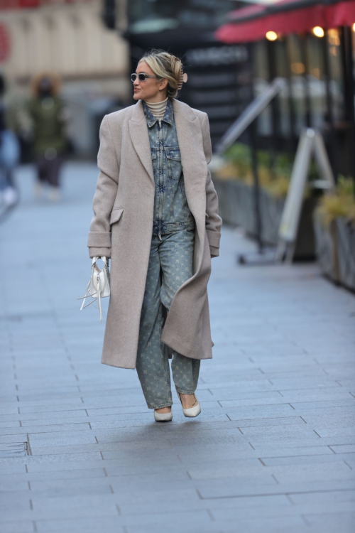 Ashley Roberts in Double Denim at Heart Radio in London, January 2024 4