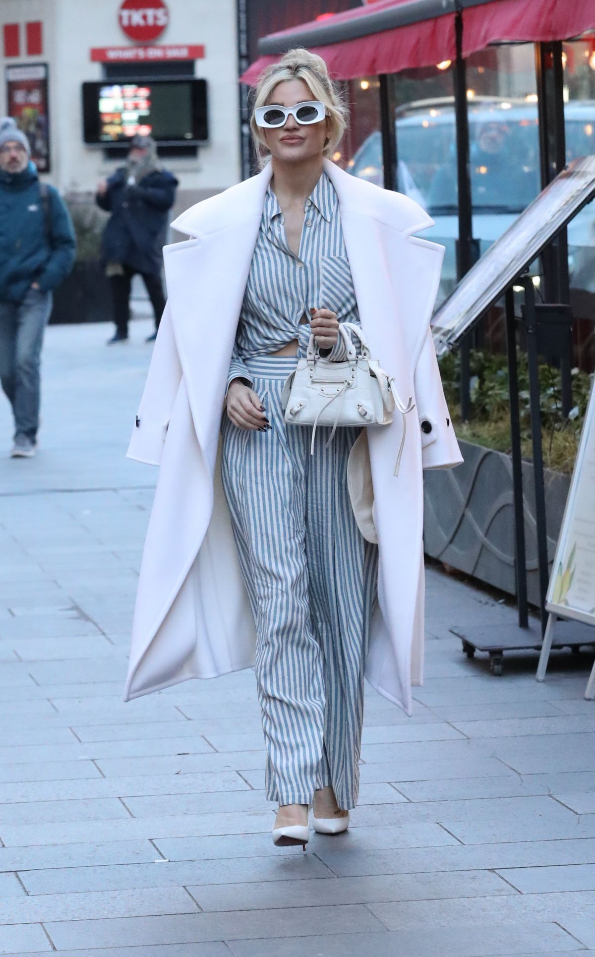 Ashley Roberts Leaves Heart Radio in Leicester Square in London, January 2024