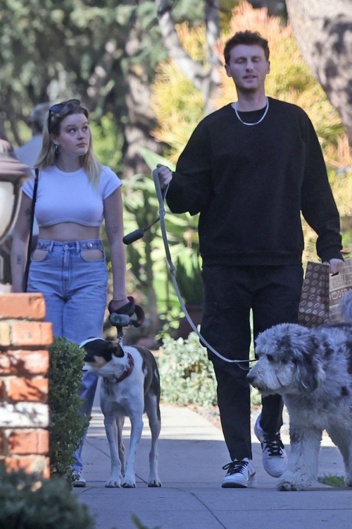 Ava Philippe and Spencer Held Out with Dogs in Santa Monica, January 2024