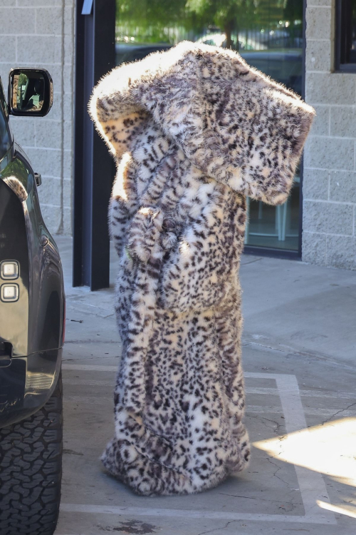 Bianca Censori in Fur at a Studio in Los Angeles, January 2024 9